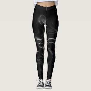 Black Plasma Energy Abstract Art Leggings