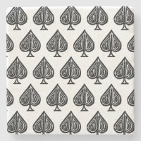 Black Playing Card Symbol Spades Shape Lino Cut