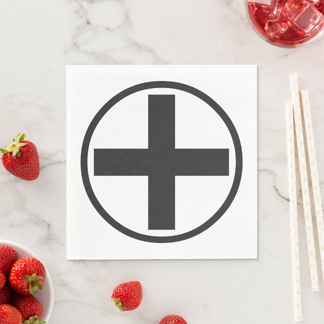 Black Plus Sign Paper Napkins (Creator Uploaded)