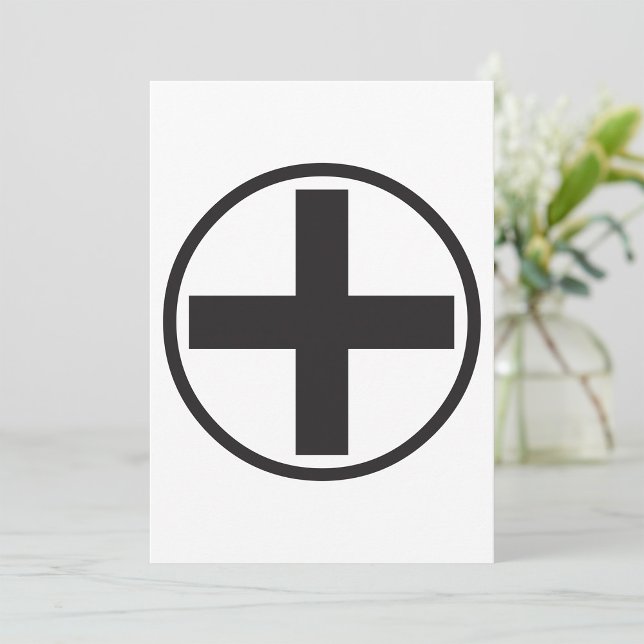 Black Plus Sign Symbol Invitations (Creator Uploaded)