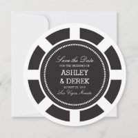 Black Poker Chip Wedding Save the Date