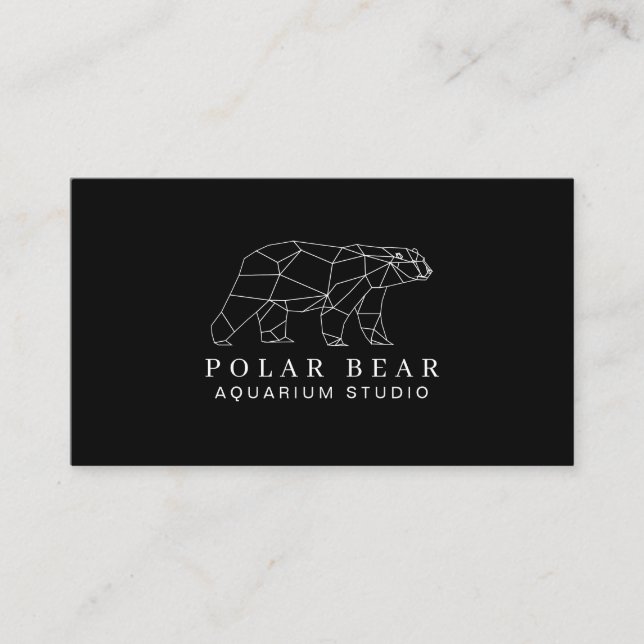 Black Polar Bear Business Card (Front)
