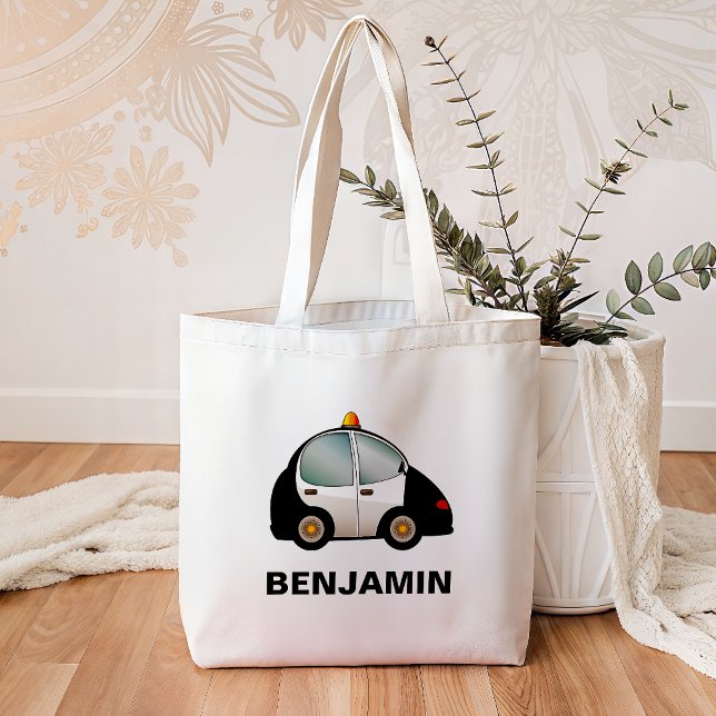 Black Police Car Kids Tote Bag (Creator Uploaded)