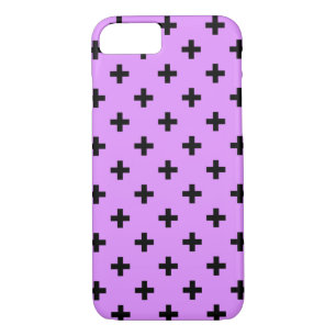 Black polka crosses on lilac Case-Mate iPhone case