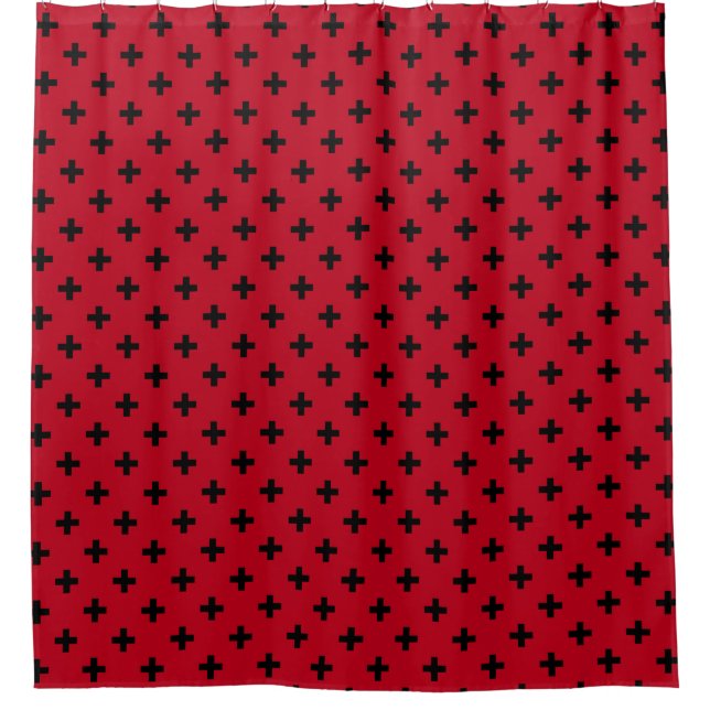 Black polka crosses on red (Front)