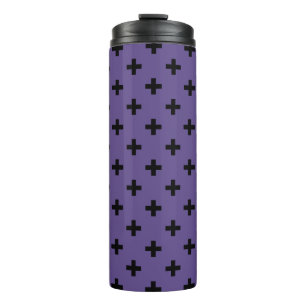 Black polka crosses on ultra violet thermal tumbler