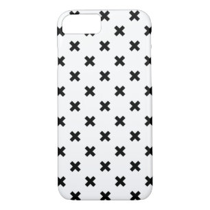 Black polka crosses on white Case-Mate iPhone case