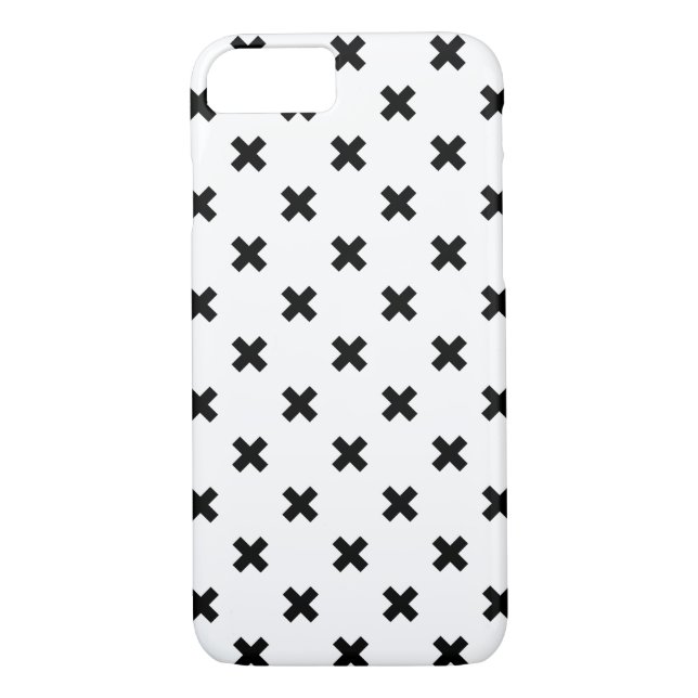 Black polka crosses on white Case-Mate iPhone case (Back)