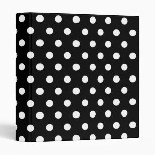 Black polka dot binder