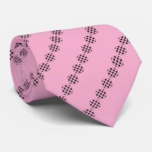 Black Polka Dot Circles Pattern On Bubblegum Pink Tie