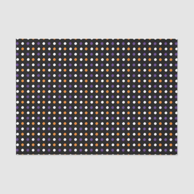 Black Polka Dot Halloween Tissue Paper (Front)