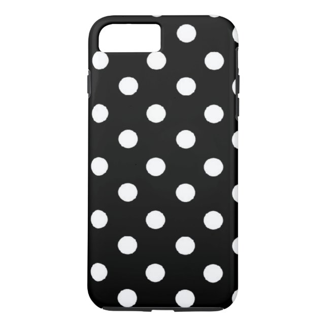Black Polka dot iPhone 7 plus tough case (Back)