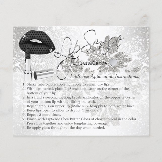 Black Polka Dot Lips Instruction Flyer (Front)