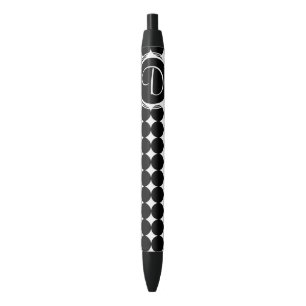 Black Polka Dot Monogram Ink Pen