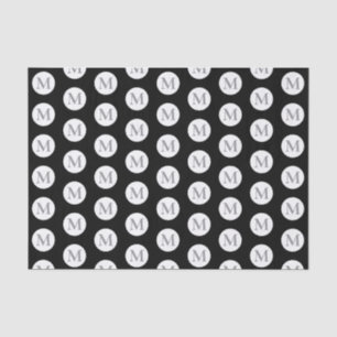 Black Polka Dot Monogram Tissue Paper
