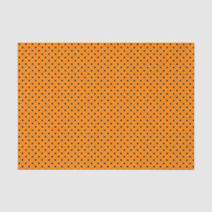 BLACK POLKA DOT ON ORANGE Tissue Paper