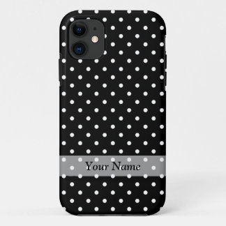 Black polka dot pattern iPhone 11 case