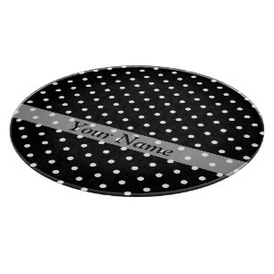 Black  polka dot pattern cutting board
