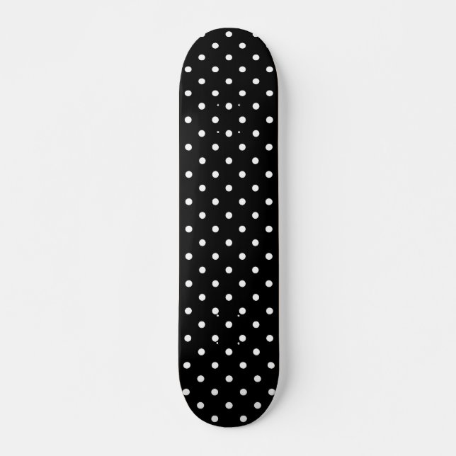 Black  polka dot pattern skateboard (Front)