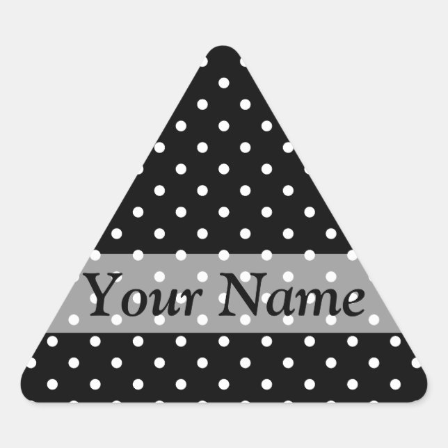 Black  polka dot pattern triangle sticker (Front)