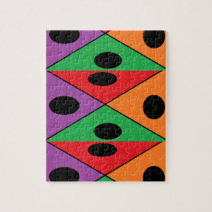 Black polka dot patterned jigsaw puzzle