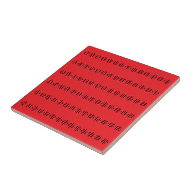 Black Polka Dot Screen Circles Horizontal Pattern  Tile (Side)