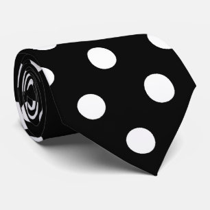 Black polka dot tie