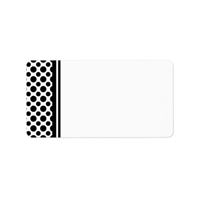 Black Polka Dots Blank Address Label Template (Front)