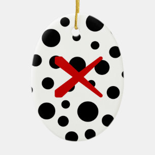 Black Polka Dots Ceramic Ornament