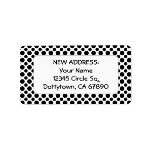 Black Polka Dots Custom New Return Address Label
