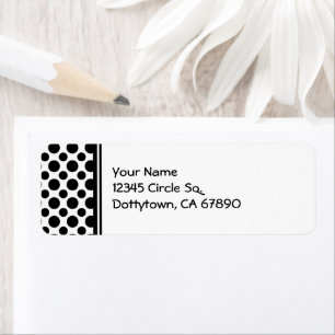 Black Polka Dots Custom Return Address Label