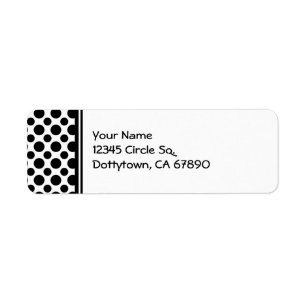 Black Polka Dots Custom Return Address Label