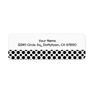 Black Polka Dots Custom Return Address Label