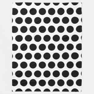 Black Polka Dots Fleece Blanket