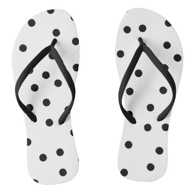 BLACK POLKA DOTS FLIP FLOPS (Footbed)