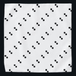Black Polka Dots Geometric Pattern White Custom Bandana<br><div class="desc">Designed with black patterns in solid white background. You may change to any background colour as you wish.</div>