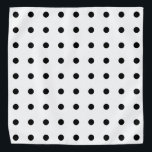 Black Polka Dots Geometric Pattern White Stylish Bandana<br><div class="desc">Designed with black patterns in solid white background. You may change to any background colour as you wish.</div>