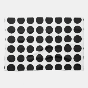 Black Polka Dots Kitchen Towel