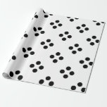 Black Polka Dots Large Geometric Pattern White Wra Wrapping Paper<br><div class="desc">Designed with black patterns in solid white background. You may change to any background colour as you wish. Great for birthdays,  holidays or any celebrations or events!</div>