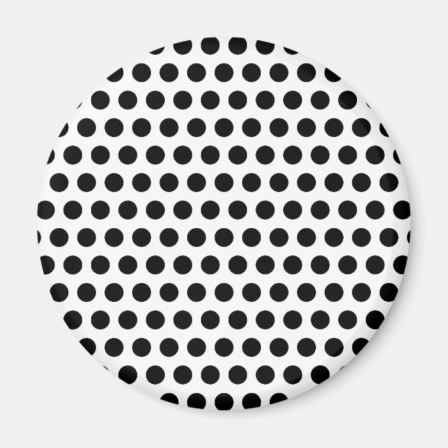 Black Polka Dots Magnet (Front)