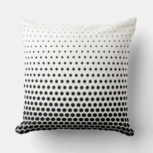 Black Polka Dots Modern White Throw Pillow