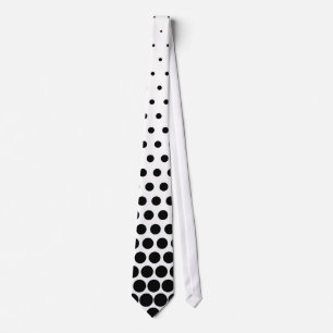 Black Polka Dots Modern White Tie