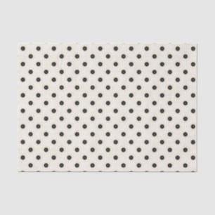 Black Polka Dots on Antique White Tissue Paper
