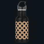 Black polka dots on beige 532 ml water bottle<br><div class="desc">Black polka dots on beige</div>