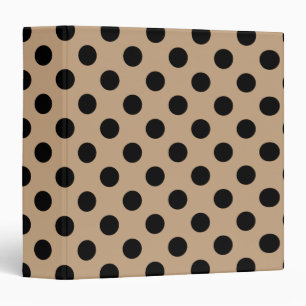 Black polka dots on beige binder
