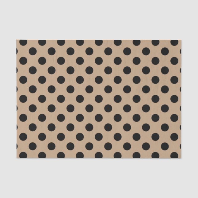 Black polka dots on beige tissue paper (Front)