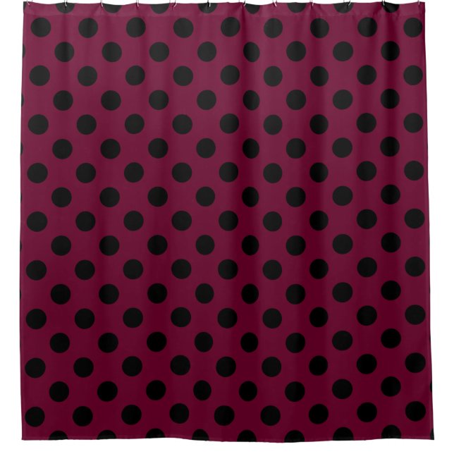 Black polka dots on burgundy (Front)