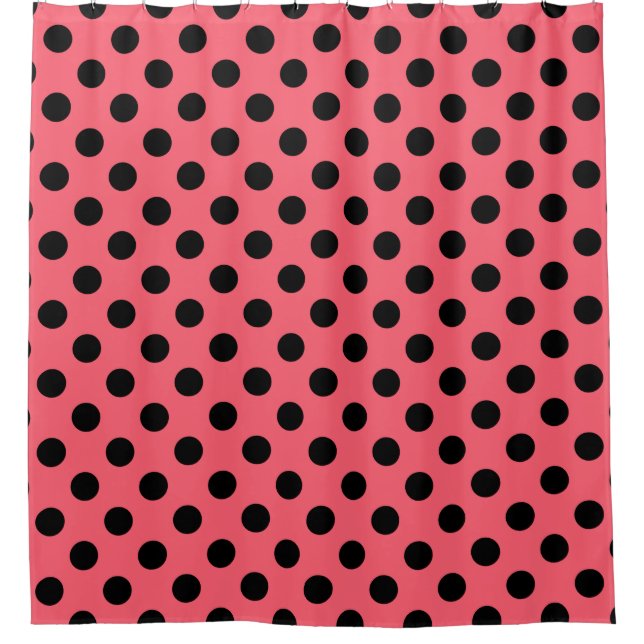 Black polka dots on coral (Front)