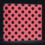 Black polka dots on coral binder<br><div class="desc">Black polka dots on coral</div>