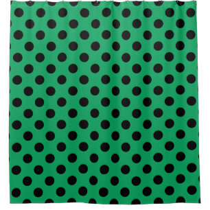 Black polka dots on fresh green